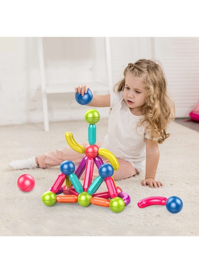 STEM Magnetic Stacking Toys for Kids | 40-Piece Balls & Rods Building Set | Educational Magnetic Sticks & Blocks | Fun for Boys & Girls