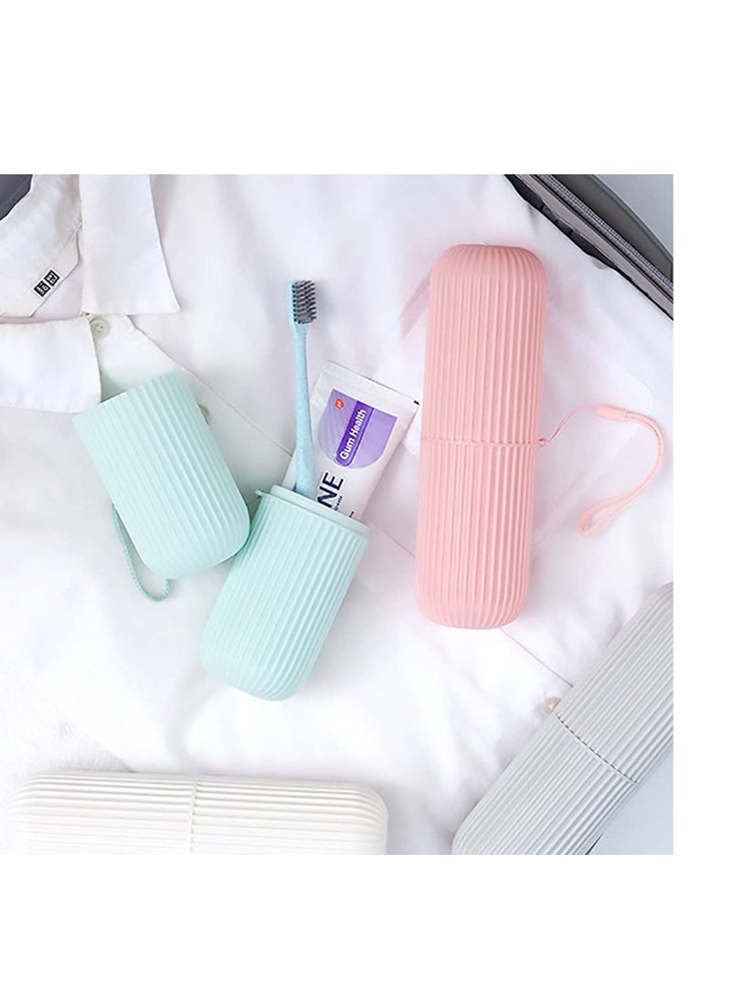 2 Pack Toothbrush Travel Case Hard Plastic Tooth Brush Container Portable Toothbrush Cup Holder for Storage Toothbrushes and Toothpaste