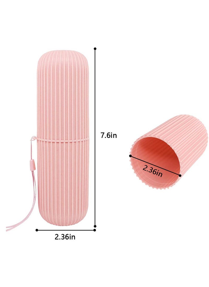 2 Pack Toothbrush Travel Case Hard Plastic Tooth Brush Container Portable Toothbrush Cup Holder for Storage Toothbrushes and Toothpaste