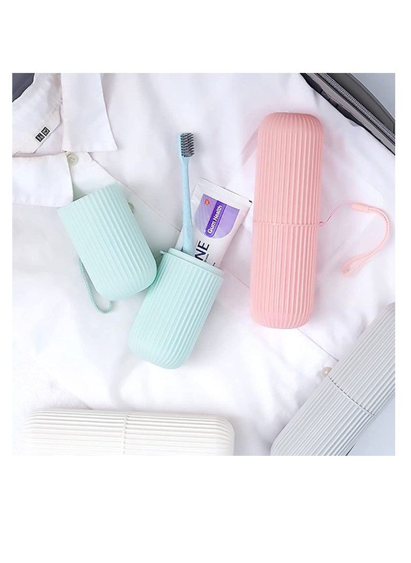 2 Pack Toothbrush Travel Case Hard Plastic Tooth Brush Container Portable Toothbrush Cup Holder for Storage Toothbrushes and Toothpaste