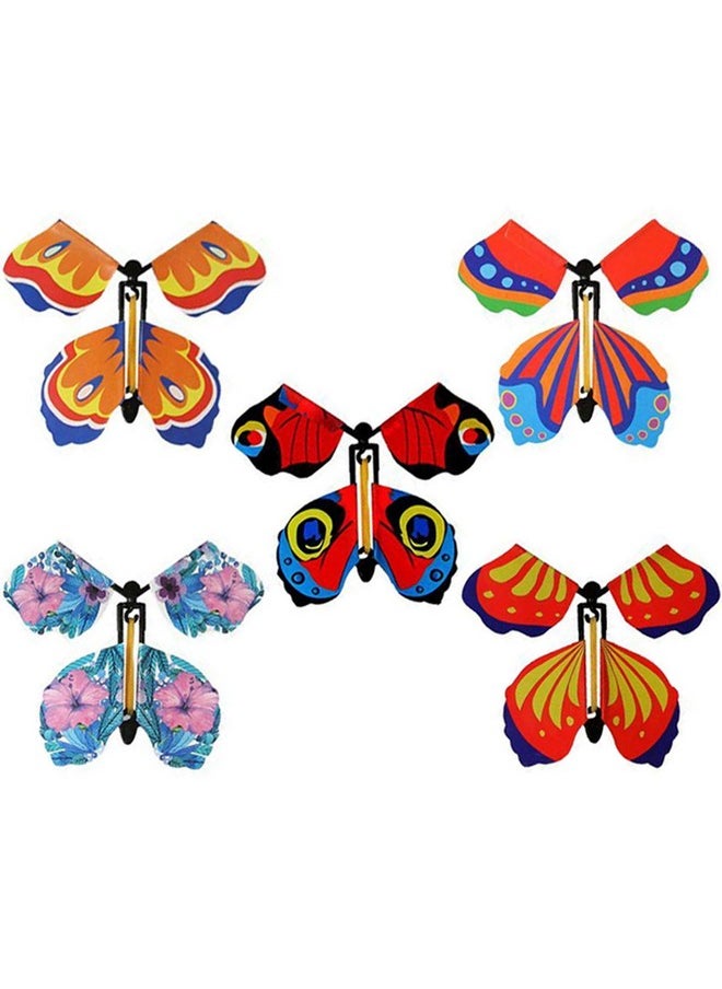 5 Pack Magic Flying Butterfly Wind Up Rubber Band Powered Butterfly For Kids Boys Girls Christmas Surprise Gifts Stocking Stuffers