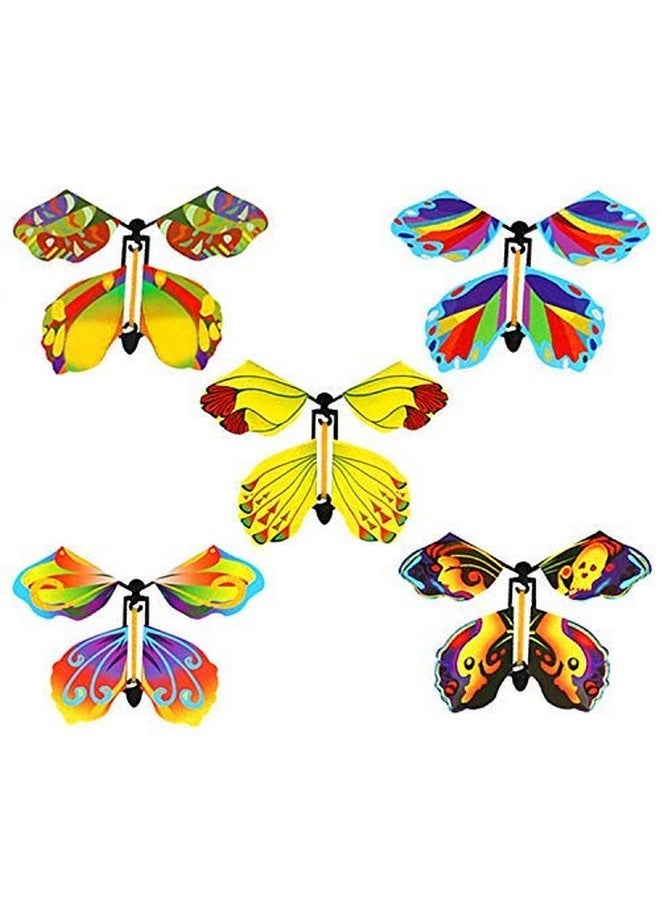 5 Pack Magic Flying Butterfly Wind Up Rubber Band Powered Butterfly For Kids Boys Girls Christmas Surprise Gifts Stocking Stuffers