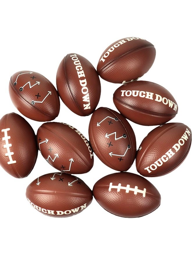 12Pc 4” Touchdown Printed Foam Football Stress Balls, Small Sport Balls, Game Day Party Favor Toy, Football Party Supplies And Gift Bag Stuffer, Small Touchdown Foam Football