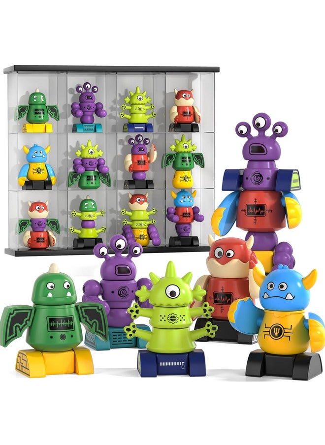 Magnetic Robot Toy For Kids 3-5 Years Old - Monster Magnetic Blocks Stacking Transform Toys For Kids With Storage Box, Set For Kids Age 3 4 5 6 7 Years Old Boys, Christmas And Birthday Gift