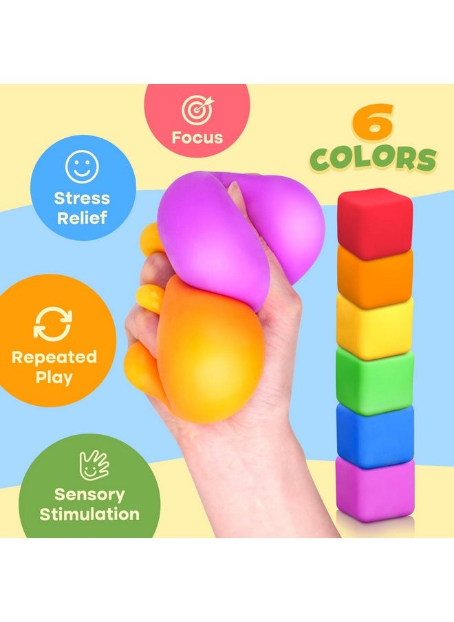 Stress Cube Fidget Toys For Kids: 12 Pack Squishy Stress Balls Calm Down Corner Supplies Items For Kids Preschool Classroom Must Haves - Sensory Fidget Toys For Kids Adults Autism