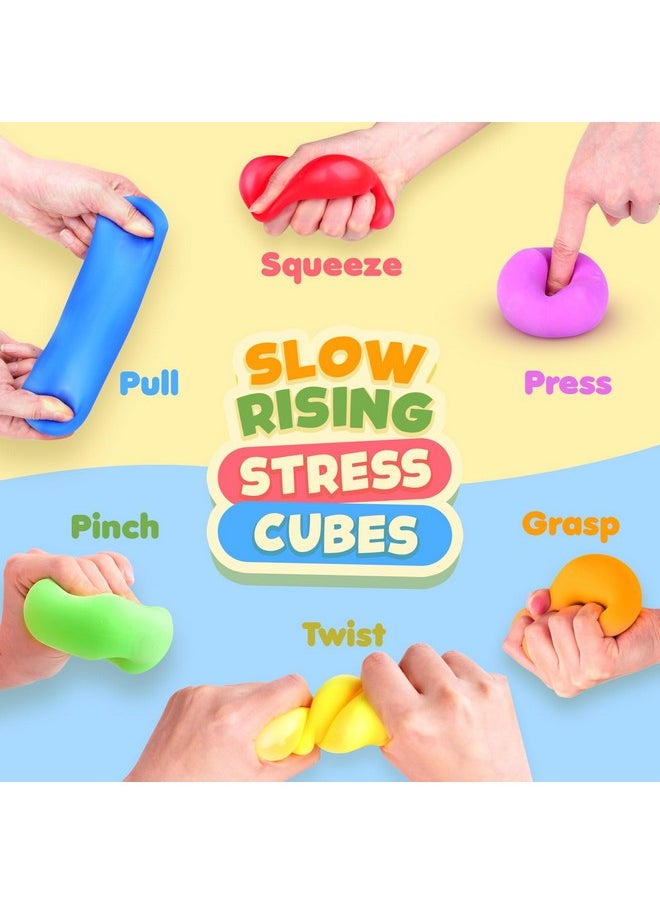 Stress Cube Fidget Toys For Kids: 12 Pack Squishy Stress Balls Calm Down Corner Supplies Items For Kids Preschool Classroom Must Haves - Sensory Fidget Toys For Kids Adults Autism