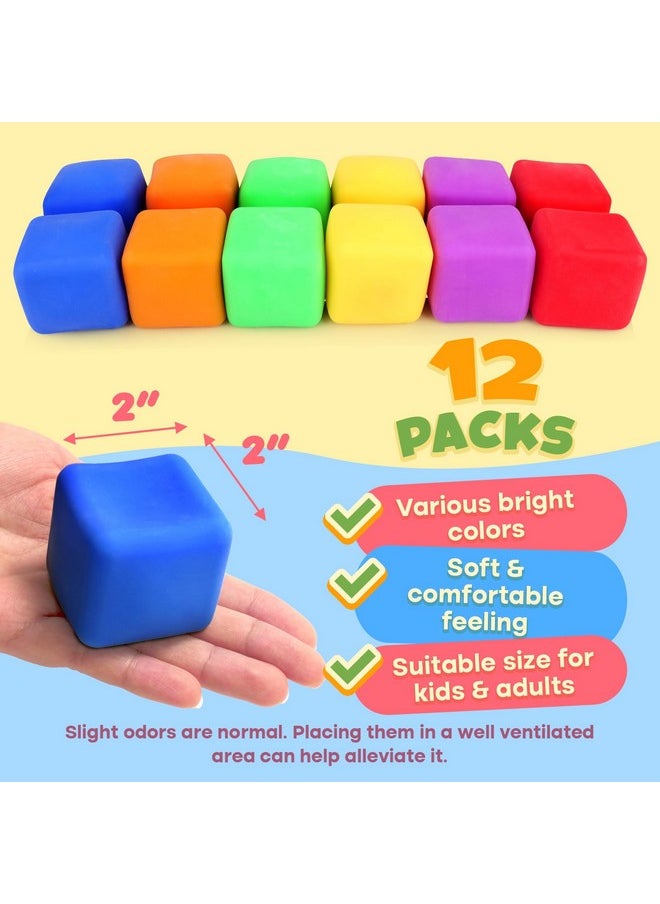 Stress Cube Fidget Toys For Kids: 12 Pack Squishy Stress Balls Calm Down Corner Supplies Items For Kids Preschool Classroom Must Haves - Sensory Fidget Toys For Kids Adults Autism