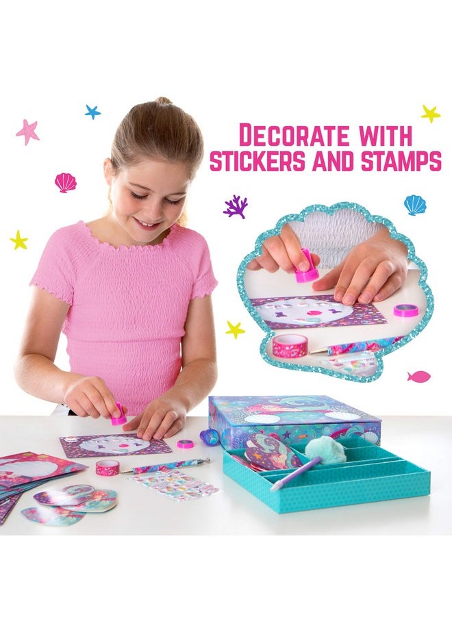 Mermaid Stationary Gift Set For Girls, 45 Piece Letter Writing Kit With Envelopes, Paper, Cards And More, Great Mermaid Gifts For Girls 9-12, Ideal Christmas Gift & Thanksgiving Gift