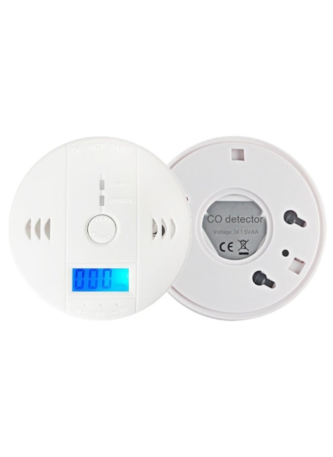 Combination Smok and Carbon Monoxide Detector Alarm Digital Display for Travel Home Bedroom Kitchen 9V Battery Operated White