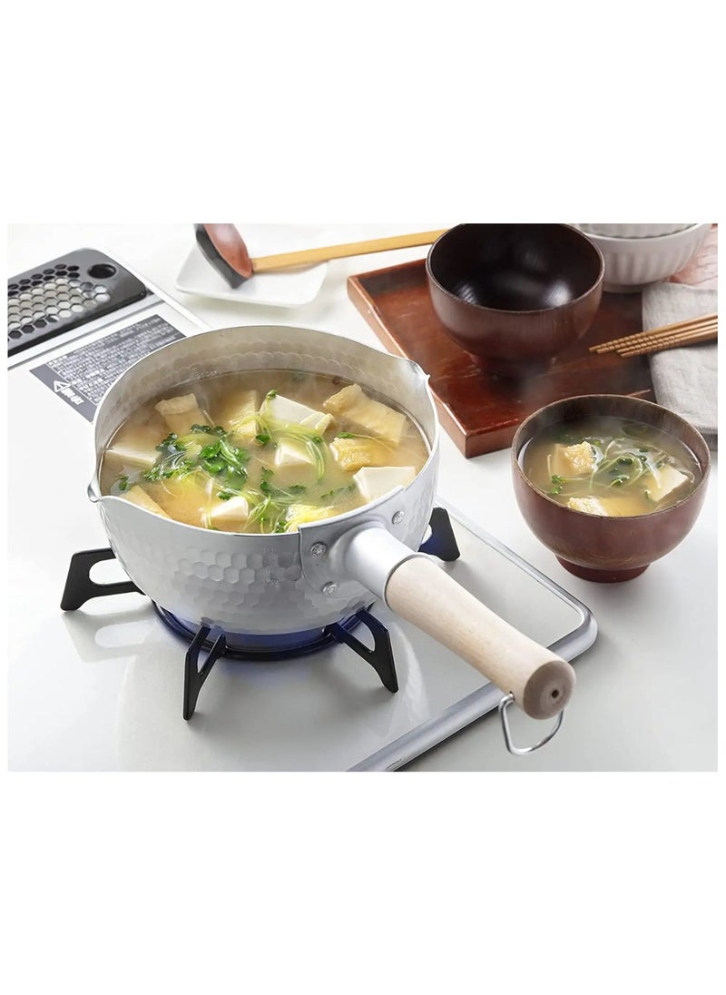 Aluminum Saucepan with Wooden Handle, Tea Pan, Rice Pan, Sauce Pan, Milk Pan, Coffee Pan (20cm)