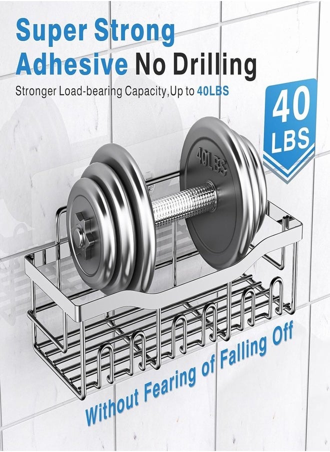 Shower Caddy 5 Pack,Adhesive Shower Organizer for Bathroom Storage&Home Decor&Kitchen,No Drilling,Large Capacity,Rustproof Stainless Steel Bathroom Organizer,Shower Shelves for Inside Shower-Larger