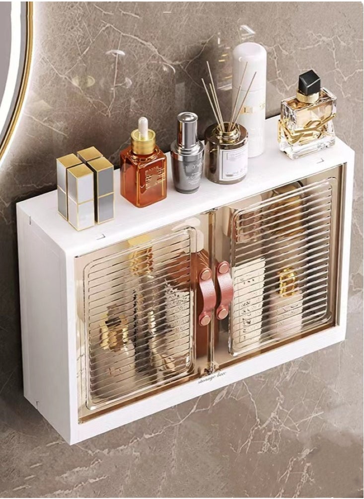 1-Piece Bathroom Wall Cabinet Bathroom Shelf Storage Cabinet Storage Rack PP White 45x13x32 cm