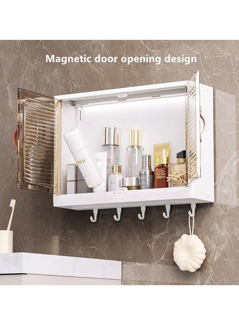 1-Piece Bathroom Wall Cabinet Bathroom Shelf Storage Cabinet Storage Rack PP White 45x13x32 cm