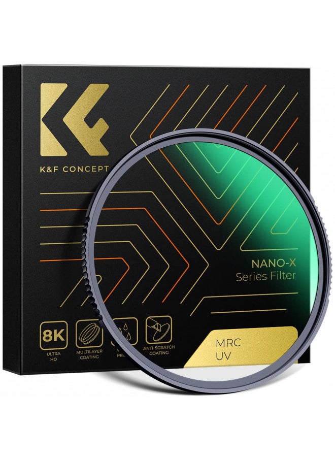 K&F Concept 77mm MC UV Protection Filter with 28 Multi-Layer Coatings HD/Hydrophobic/Scratch Resistant Ultra-Slim UV Filter for 77mm Camera Lens (Nano-X Series)