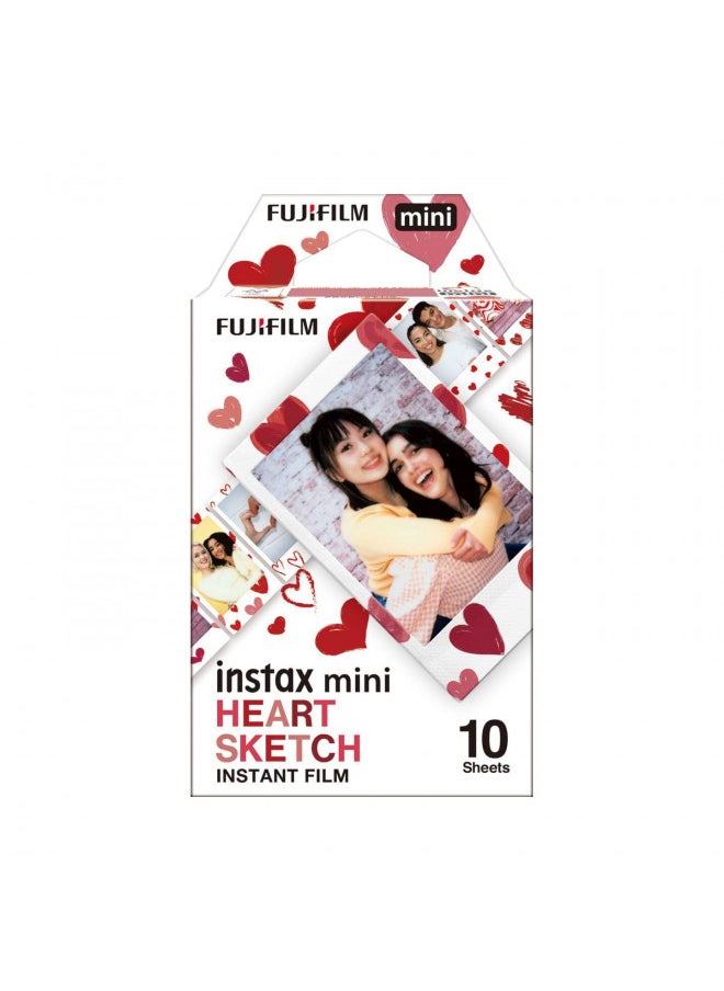 Fujifilm Instax Mini Heart Sketch Film - 10 Exposures