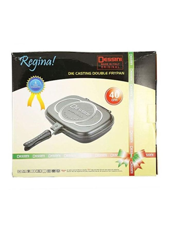 Aluminium Grilling Pan Black/Silver/Red 40cm