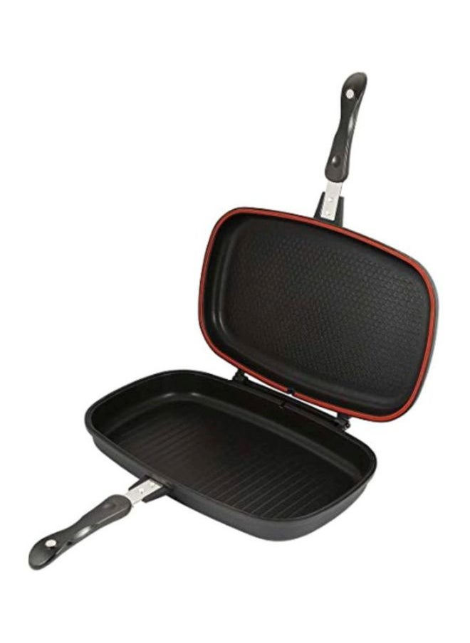 Aluminium Grilling Pan Black/Silver/Red 40cm