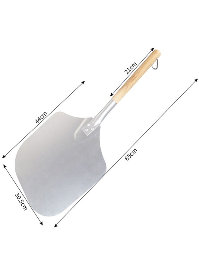 Premium Aluminum Pizza Peel With Detachable Beech Handle, 30.5 * 65cm, Convenient To Store, Good Helper For Baking, Homemade Pizza And Bread