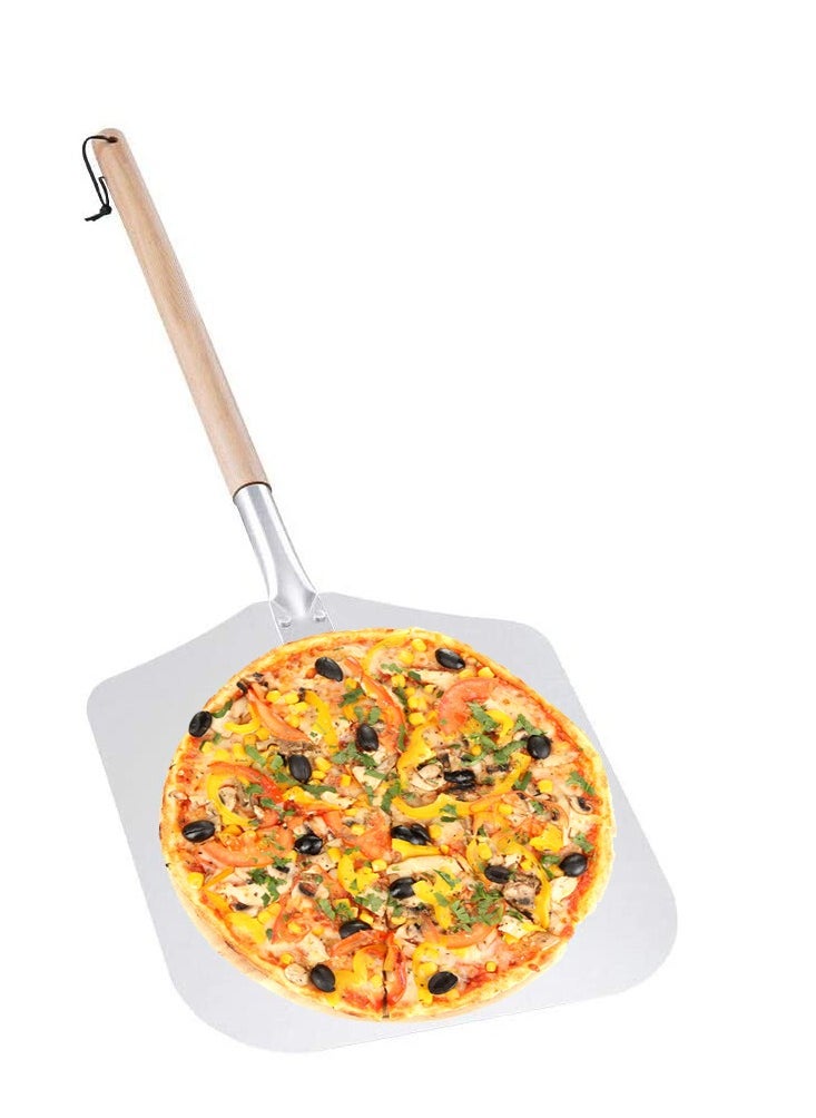 Premium Aluminum Pizza Peel With Detachable Beech Handle, 30.5 * 65cm, Convenient To Store, Good Helper For Baking, Homemade Pizza And Bread