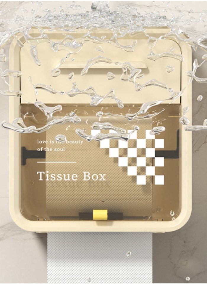 Modern Waterproof Wall-Mounted Bathroom Tissue Box Stylish & Space-Saving Large