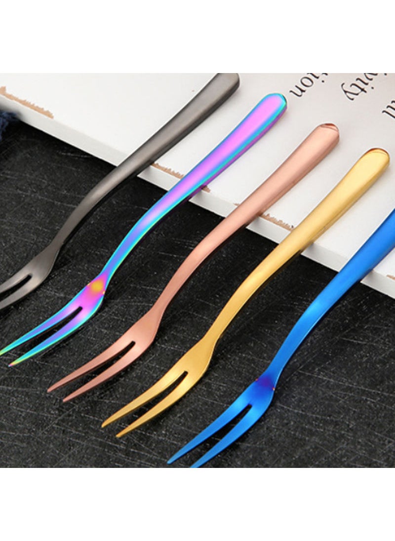 5-Piece Dessert Fork Set Blue 12.8cm