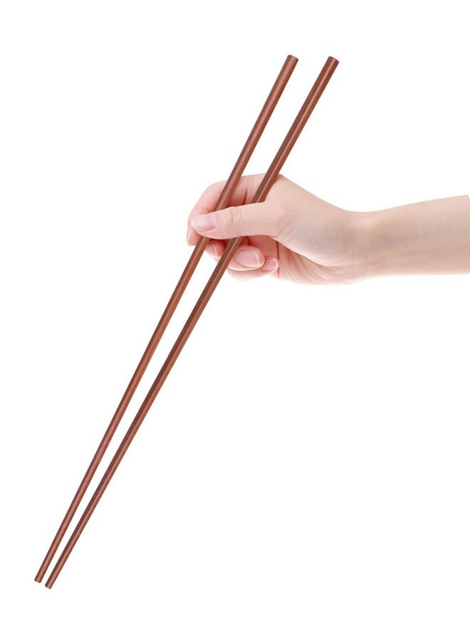 16.5 Inches Wooden Cooking Chopsticks Reusable For Noodles Frying Hotpot Extra Long Kitchen Chop Sticks Brown 2 Pairs