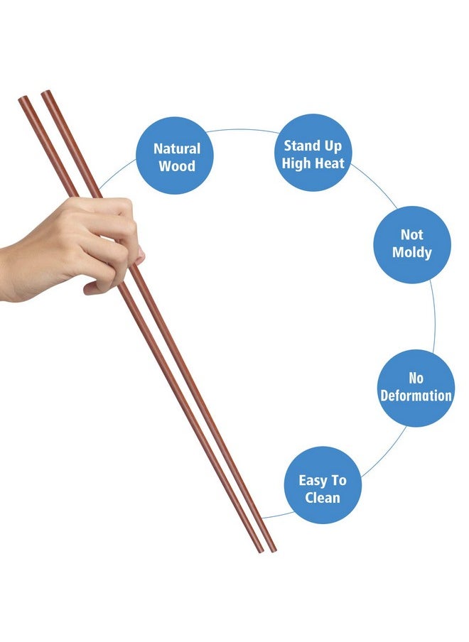 16.5 Inches Wooden Cooking Chopsticks Reusable For Noodles Frying Hotpot Extra Long Kitchen Chop Sticks Brown 2 Pairs