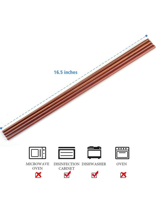 16.5 Inches Wooden Cooking Chopsticks Reusable For Noodles Frying Hotpot Extra Long Kitchen Chop Sticks Brown 2 Pairs