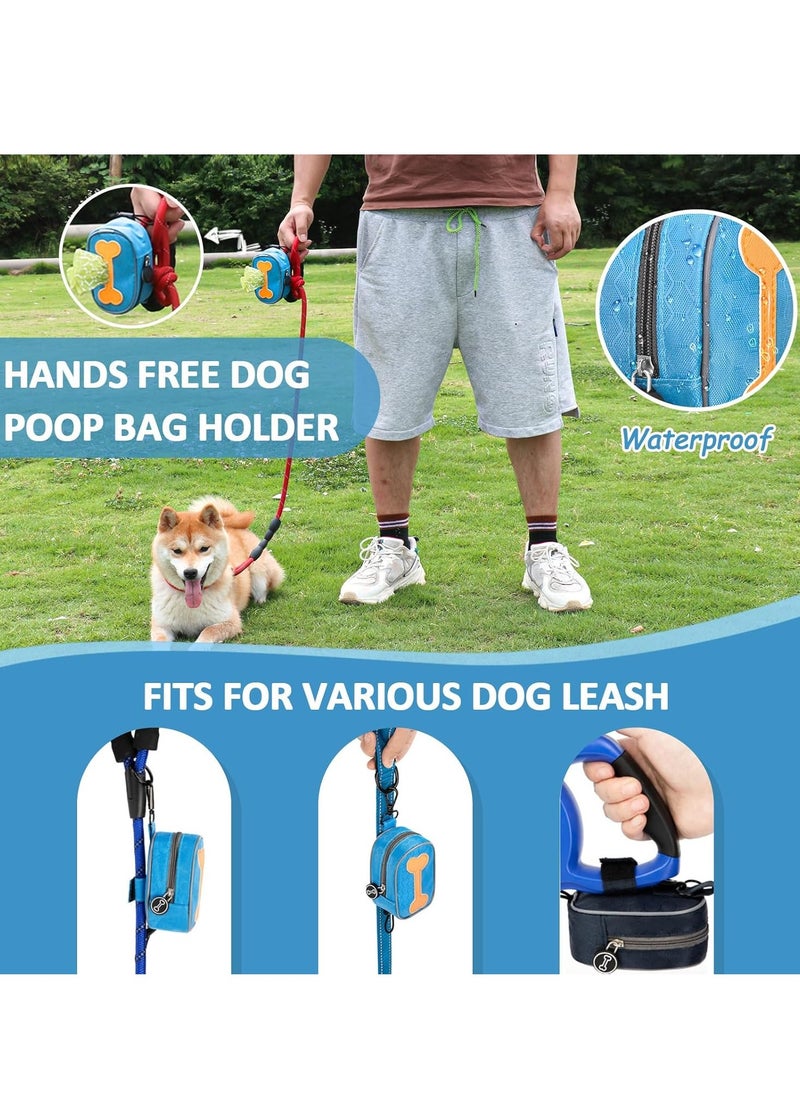 Fashion Printed Dog Poop Bags, Pet Waste Bag Organizer - Dog Poop Bag Dispenser and Leash Holder, Medium (Black)