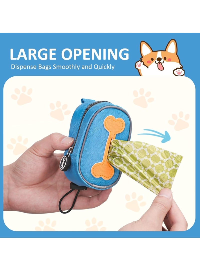 Fashion Printed Dog Poop Bags, Pet Waste Bag Organizer - Dog Poop Bag Dispenser and Leash Holder, Medium (Orange)