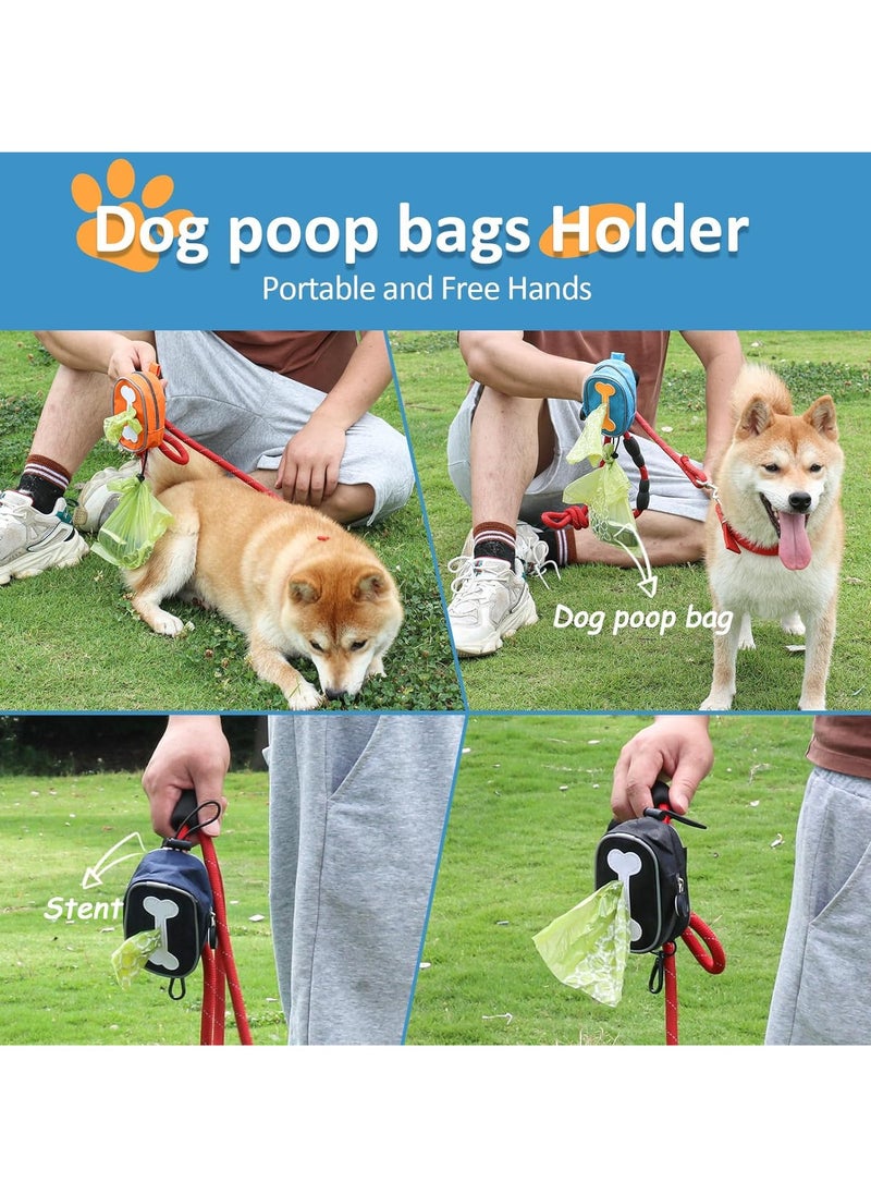 Fashion Printed Dog Poop Bags, Pet Waste Bag Organizer - Dog Poop Bag Dispenser and Leash Holder, Medium (Orange)