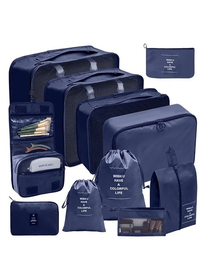 11 Set Packing Cubes for Suitcases, Travel Essentials for Carry on, Luggage Organizer Bags Set for Travel Accessories , Navy blue