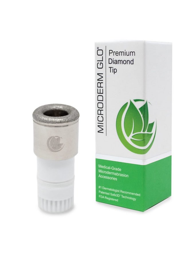 Premium Diamond Microdermabrasion Tips By Microderm Glo - Medical Grade Stainless Steel Accessories, Patented Safe3D Technology, Safe For All Skin Types. (Premium)