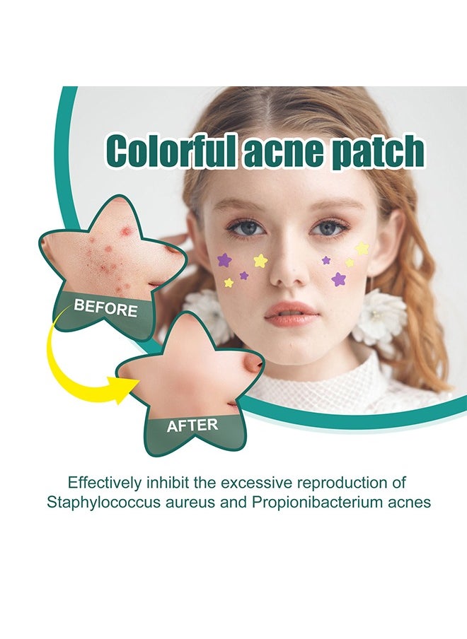 Colorful Acne Patch, Star-Shaped Acne Patch Repair Acne Acne Fade Spots Acne Prints Cover Acne Acne Repair Patch, Star Pimples Repair Acne Blemish Blemish Mark Cover pimples Repair Patch 112 Patches