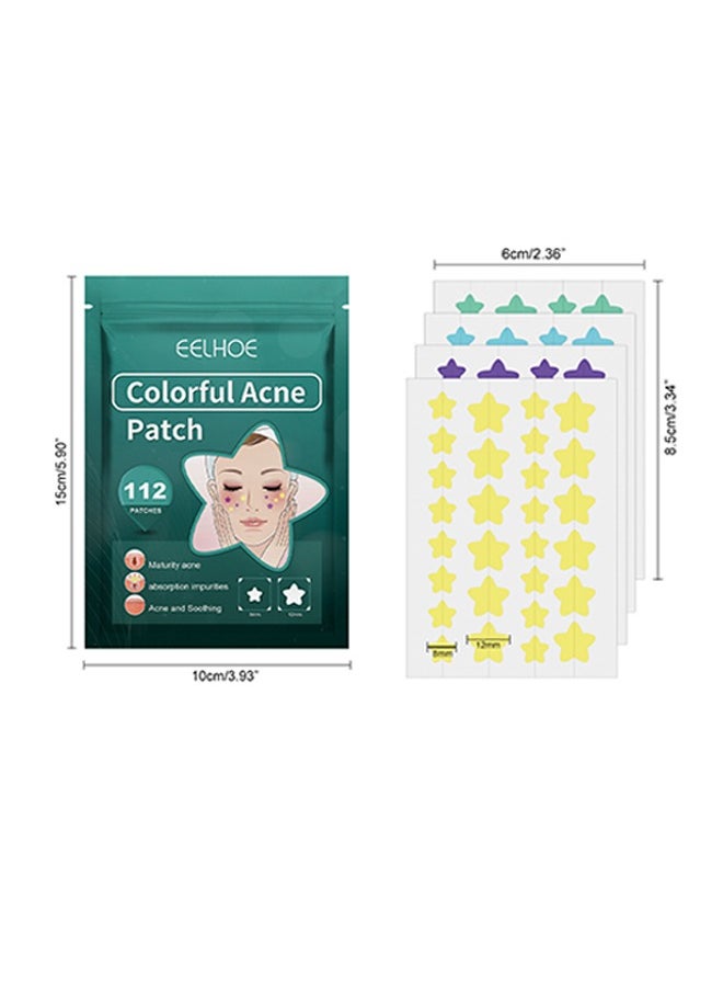 Colorful Acne Patch, Star-Shaped Acne Patch Repair Acne Acne Fade Spots Acne Prints Cover Acne Acne Repair Patch, Star Pimples Repair Acne Blemish Blemish Mark Cover pimples Repair Patch 112 Patches