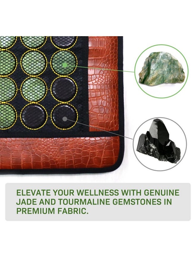 Acada Jade Infrared Heating Pads For Back Bio Mats Far Infrared Heating Pads With Natural Jade And Tourmaline Negative Ion Mat Deep Warms Your Whole Back Shoulders And Neck 23.7