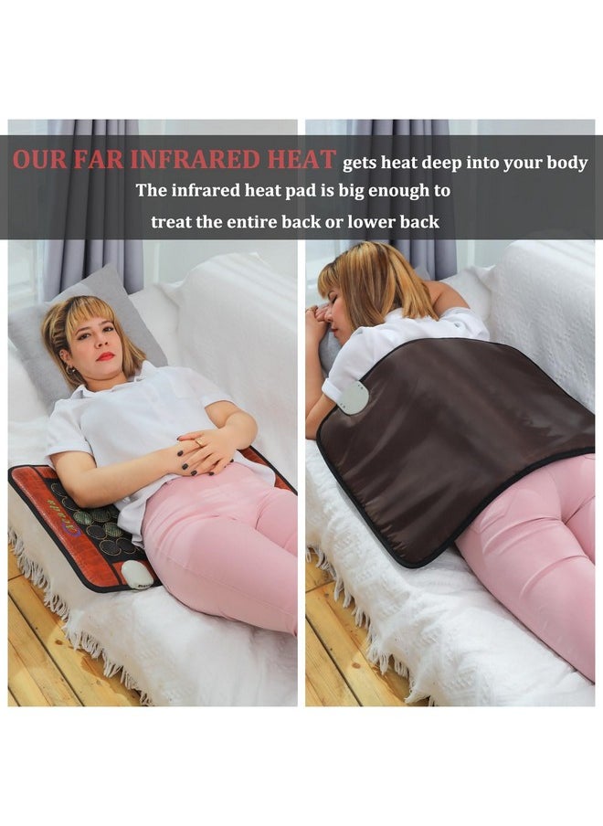 Acada Jade Infrared Heating Pads For Back Bio Mats Far Infrared Heating Pads With Natural Jade And Tourmaline Negative Ion Mat Deep Warms Your Whole Back Shoulders And Neck 23.7