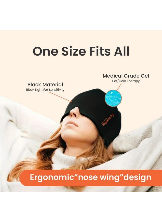 Migraine Go Relief Cap | Soothing Headache Hat Ice Pack Mask | Face Cold Compress Cooling Gel Head Wrap | Products For Tension, Stress & Hangover