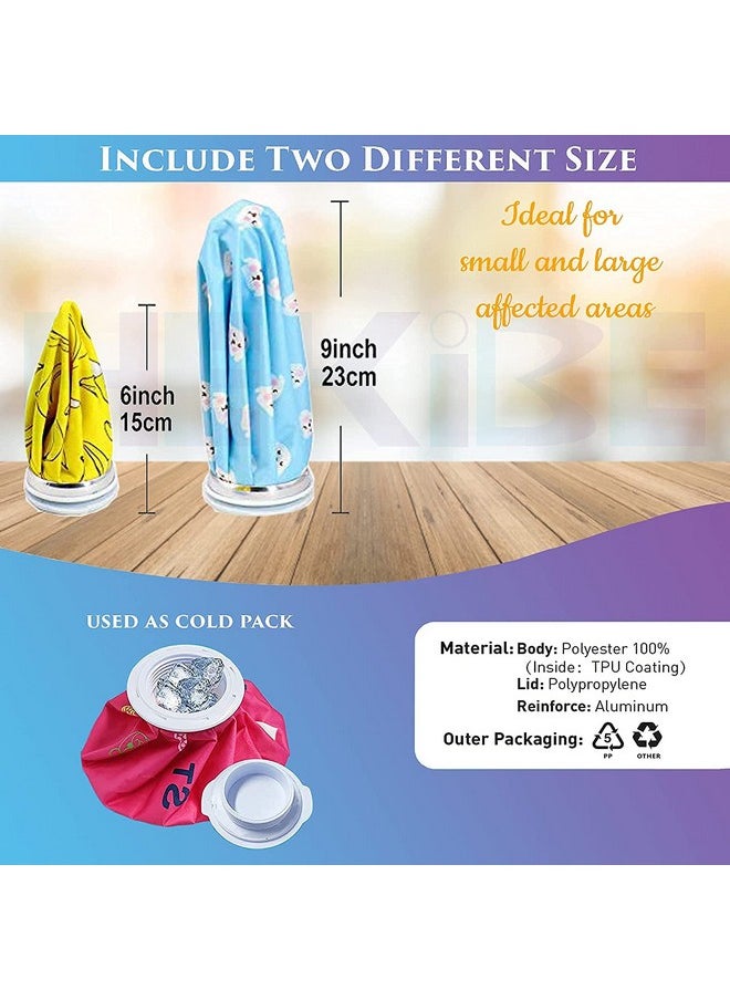 ® 2 Pieces Care Ice Bag Hot And Cold Ice Bag 6 Inches, 9 Inches Pain Relief Care Ice Bag Reusable Screw Top Ice Bag Hot Cold Therapy For Sports Injury, Knee Head Leg Injury, Mandala Pattern (Multicolour)