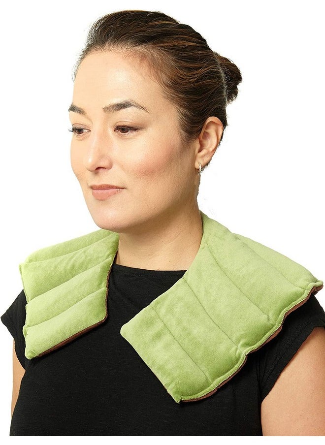 Spa Comforts Microwaveable Hot Or Cold Neck Shoulder Wrap With Aromatherapy, Lavender And Peppermint Herbal, Green