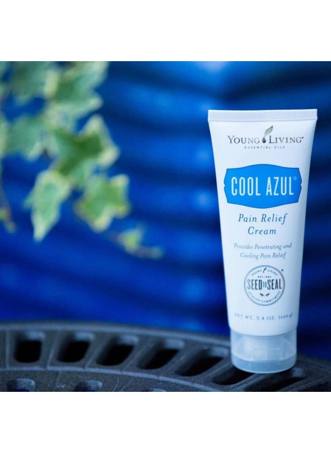 Cool Azul Pain Relief Cream - Cooling Blend Of Menthol With Wintergreen And Peppermint Essential Oils - Invigorating Scent, Aloe-Infused - Methyl Salicylate - 3.4 Oz