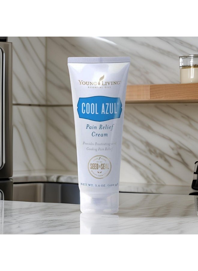 Cool Azul Pain Relief Cream - Cooling Blend Of Menthol With Wintergreen And Peppermint Essential Oils - Invigorating Scent, Aloe-Infused - Methyl Salicylate - 3.4 Oz