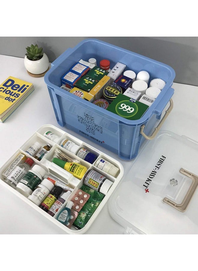 Plastic Medical Kit | First Aid Kit | With Handle - [Blue]