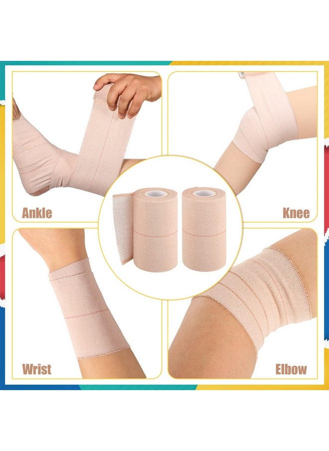 4 Rolls Elastic Tape Adhesive Elastic Tape Self Adhesive Bandage Wrap Flexible Stretch Bandages For Sports Ankle, Knee And Wrist Sprains Animal Pets, 5 Yard (4 Inch In Width)