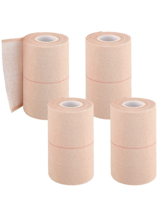 4 Rolls Elastic Tape Adhesive Elastic Tape Self Adhesive Bandage Wrap Flexible Stretch Bandages For Sports Ankle, Knee And Wrist Sprains Animal Pets, 5 Yard (4 Inch In Width)