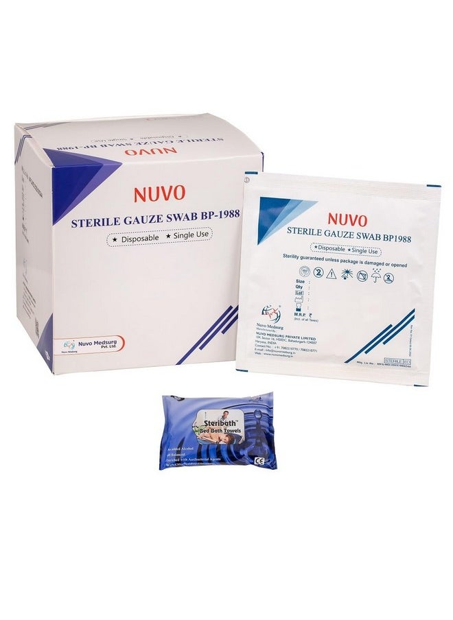 Sterile Gauze Swab 40 X 5 = 200 Pcs (10Cms X10Cms X12Ply) Type - 20