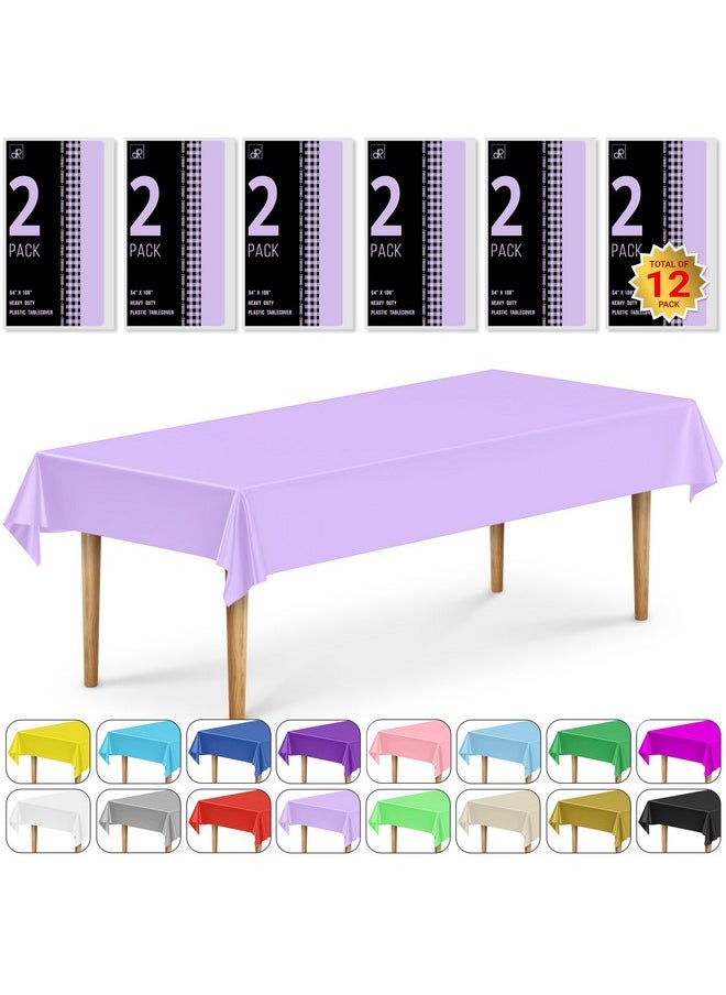 12-Pack Plastic Tablecloths, 54