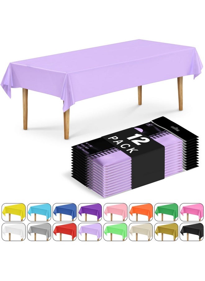 12-Pack Plastic Tablecloths, 54