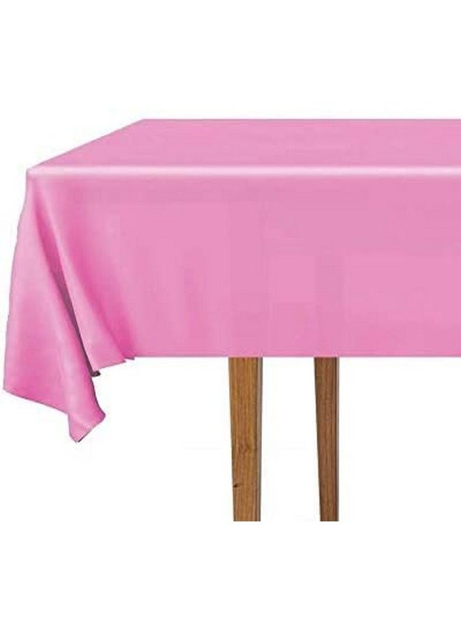 12 Rectangular Tablecloths Bpa-Free Plastic, 54 X 108 Inch, Dining Table Cover Cloth Rectangle For Parties, Picnic, Camping And Outdoor, Disposable Or Reusable In Fuchsia Pink (12 Pack)