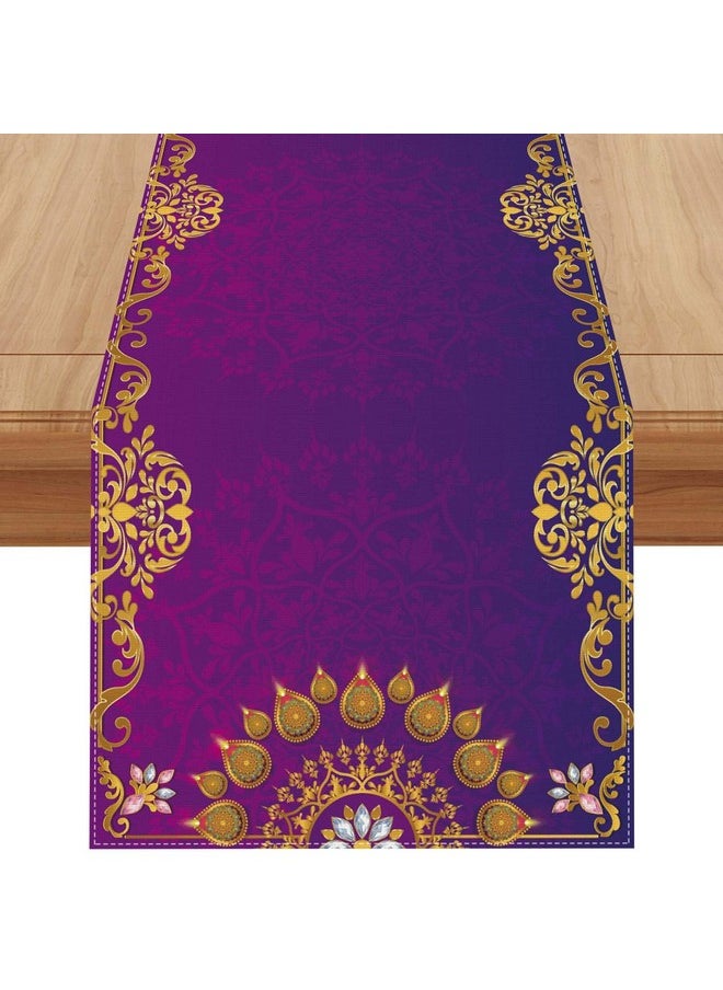 Linen Diwali Table Runner 72 Inches Long Diwali Table Cloth Diwali Table Decorations Diwali Decor Indian Diwali Decorations And Supplies For Home